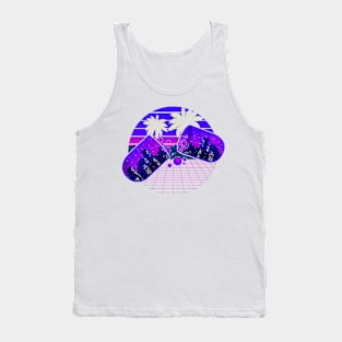 Vaporwave Sunset City Miami Style Pill Drop Tank Top